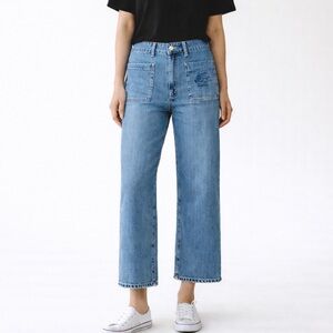 Etro Pegaso Embroidered Wide-Leg Jeans Blue 30